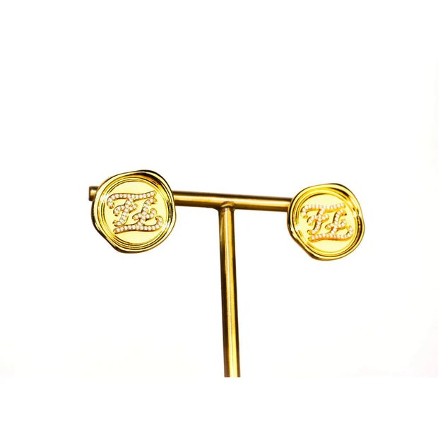 Double F studs with CZ