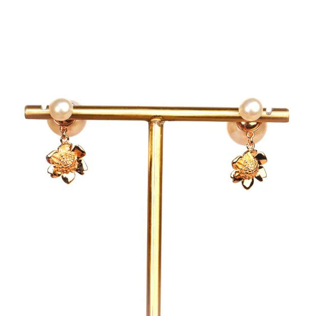 Floral CD rose gold bomber studs