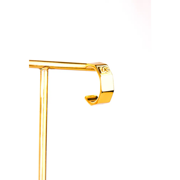 Gold Alphabet DG Hoop Earrings