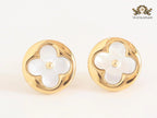 White MOP and gold studs