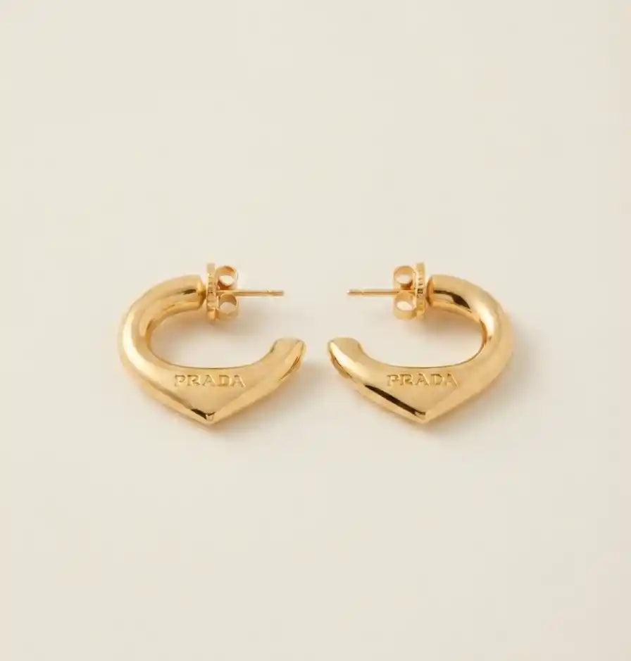 Alphabet P Gold Plated Alphabet Triangular Hoop Earrings