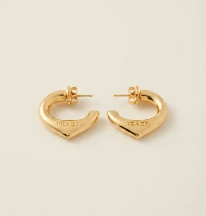 Alphabet P Gold Plated Alphabet Triangular Hoop Earrings