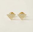 Alphabet P Gold Plated Triangle Stud Earrings