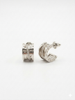 Platinum Plated BVL Hoop Earrings with CZ