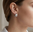 Platinum Plated BVL Hoop Earrings with CZ