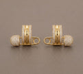 Gold Plated CZ Safety Pin Hoop Earrings