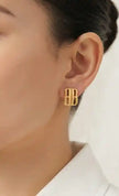 Gold-Tone Alphabet B Monogram Stud Earrings