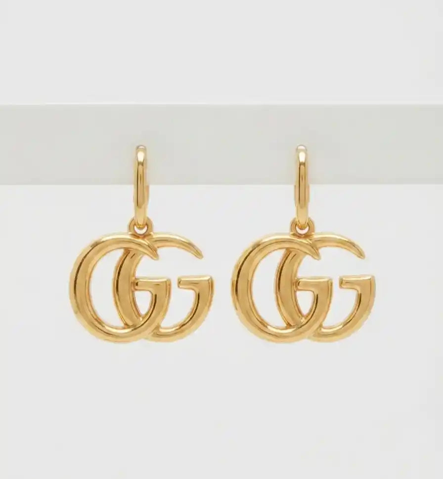 Classic Double G Gold Plated Drop Earrings