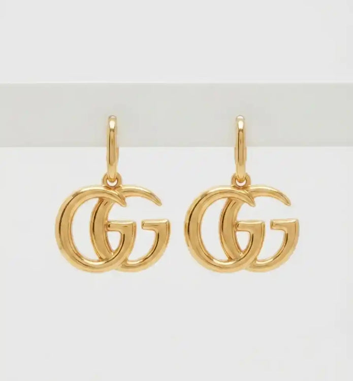 Classic Double G Gold Plated Drop Earrings
