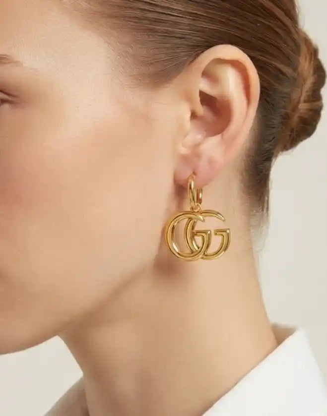 Classic Double G Gold Plated Drop Earrings