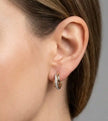 Alphabet C Crossover CZ triple plating Hoop Earrings