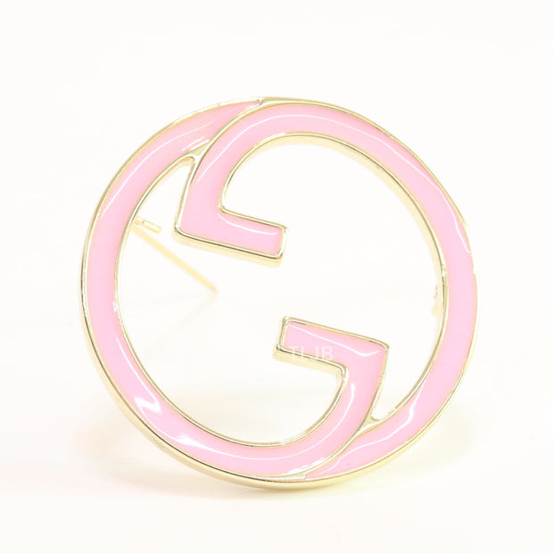 Pink enamel Double G Brooch