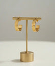 Gold Plated Screw Hoop Earrings