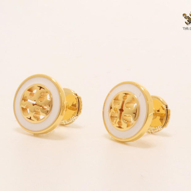 Alphabet T white enamel studs