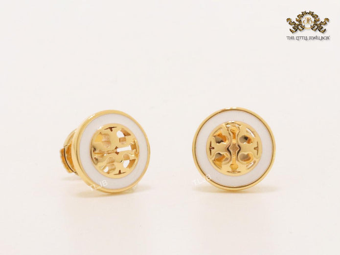 Alphabet T white enamel studs