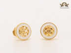 Alphabet T white enamel studs