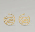 Gold Plated Alphabet L V Hoop Earrings