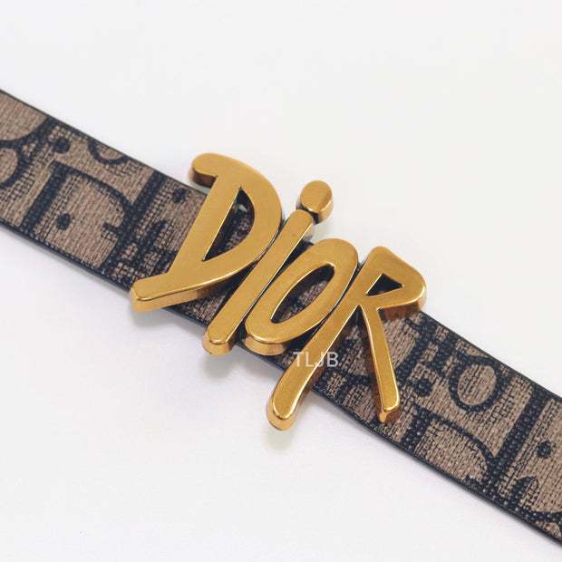 Alphabet D Coffee Brown Strap Bracelet