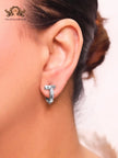 Alphabet T platinum and cz studs