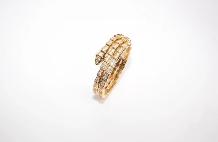 Gold CZ Serpent Tennis Bracelet