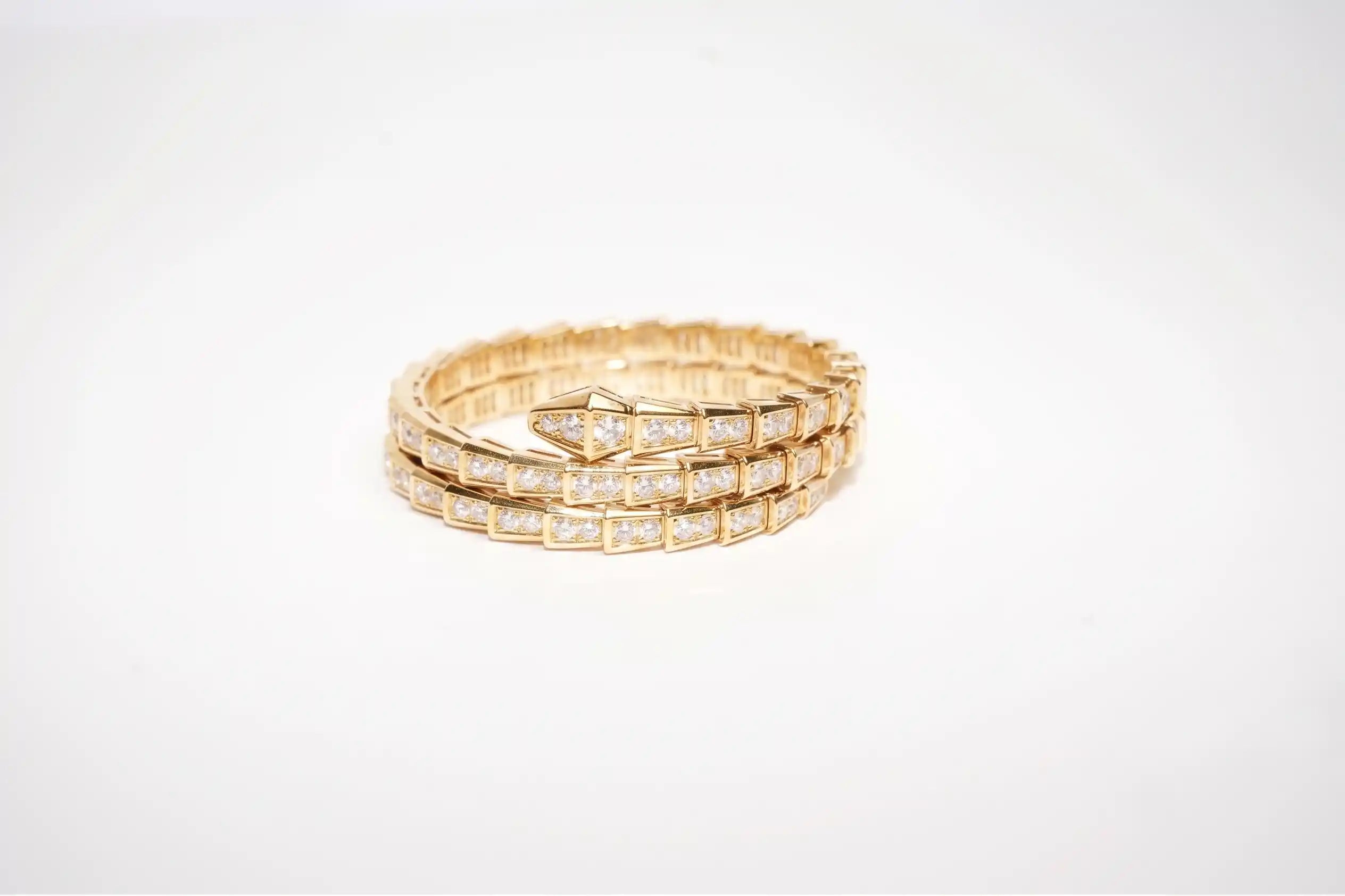 Gold CZ Serpent Tennis Bracelet