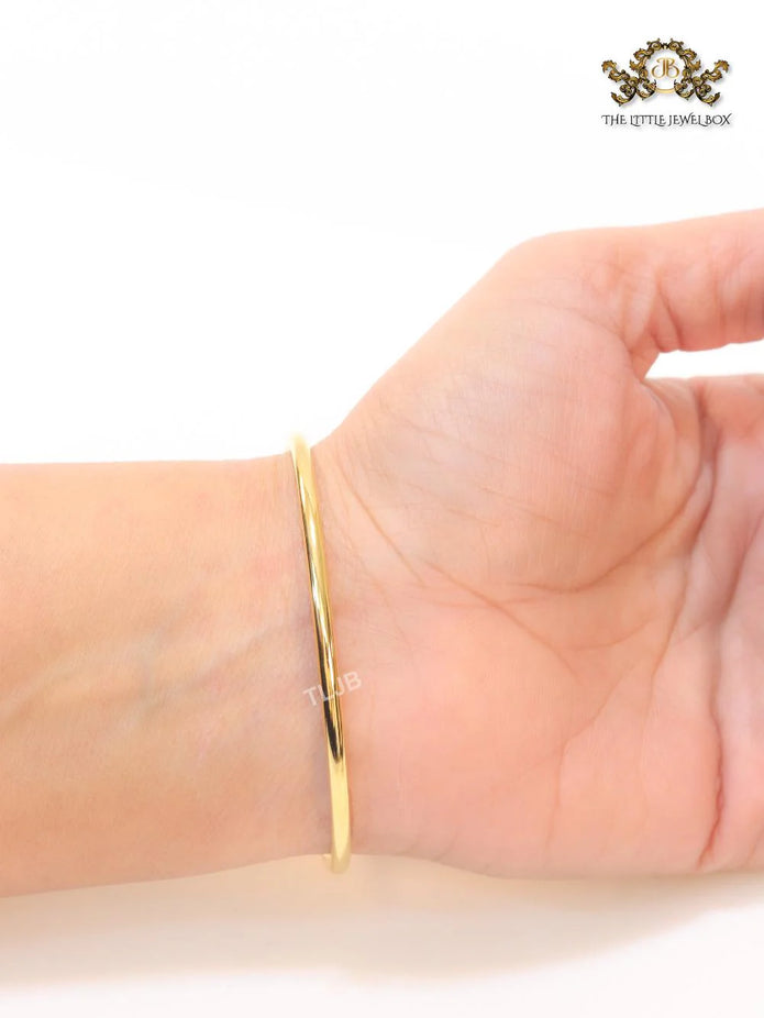Alphabet T Half MOP and CZ gold sleek bracelet