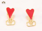 Red heart and oven V studs