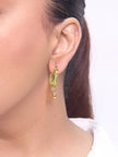 CD Hoops in Green wih Gold