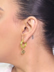 CD Hoops in Green wih Gold