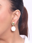 Alphabet BV Gold & White Danglers