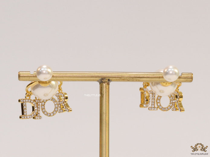 Cz alphabet drop pearl bomber studs
