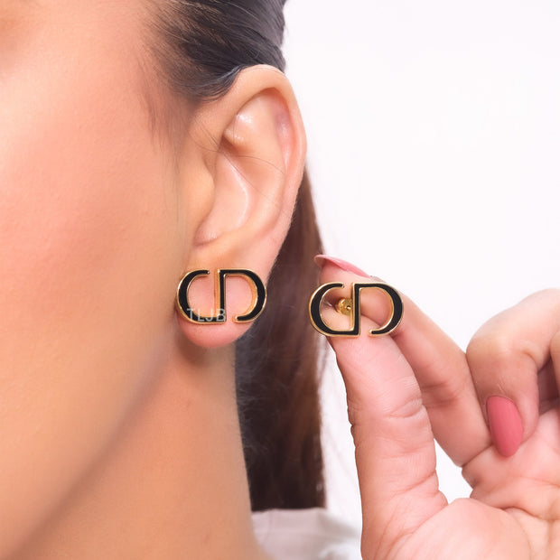 C&D Black Enamel Studs