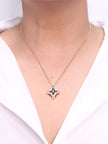 Alphabet LV Delicate Chain with Black Enamel pendant