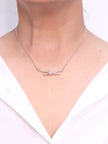 Alphabet T and Co Knot Neck Chain in Rose Gold