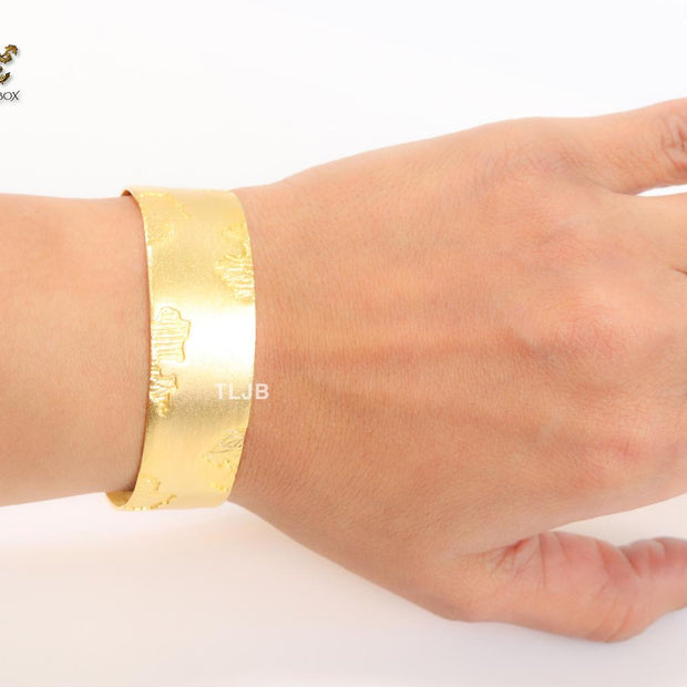 Lava textured gold cuff bracelet