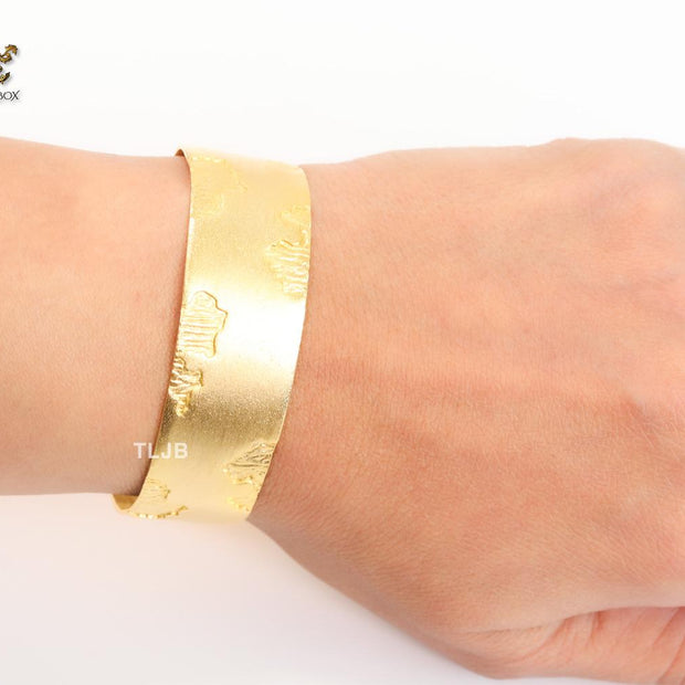 Lava textured gold cuff bracelet