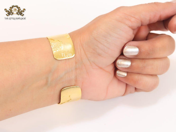 Lava textured gold cuff bracelet