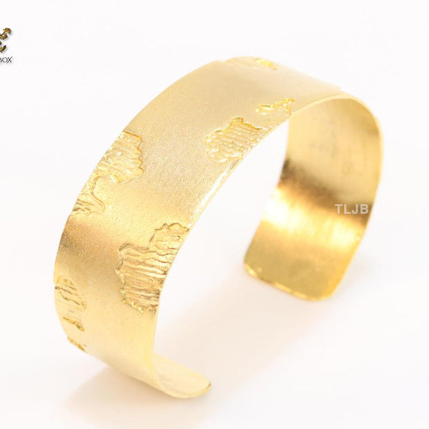 Lava textured gold cuff bracelet