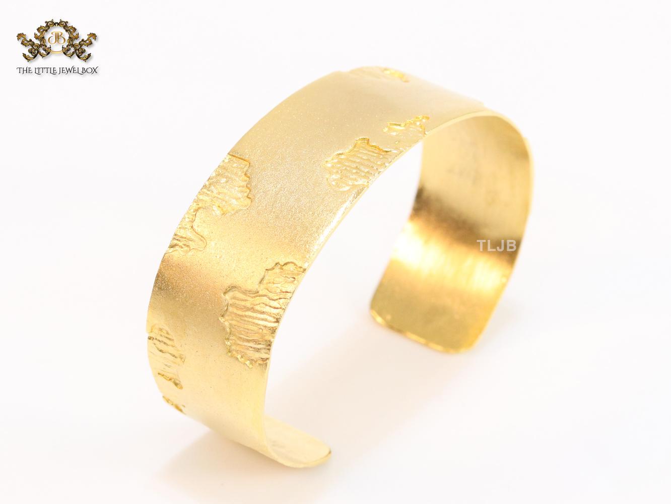 Lava textured gold cuff bracelet