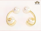 Alphabet C and D pearl and gold dangles