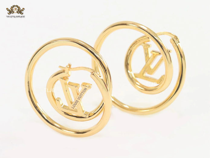 Alphabet L&V twister Hoop in Gold 35 mm