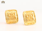 Alphabet G Embossed Statment Studs Gold Clip On