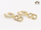 Alphabet V CZ hoop dangles