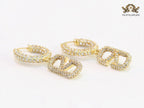 Alphabet V CZ hoop dangles