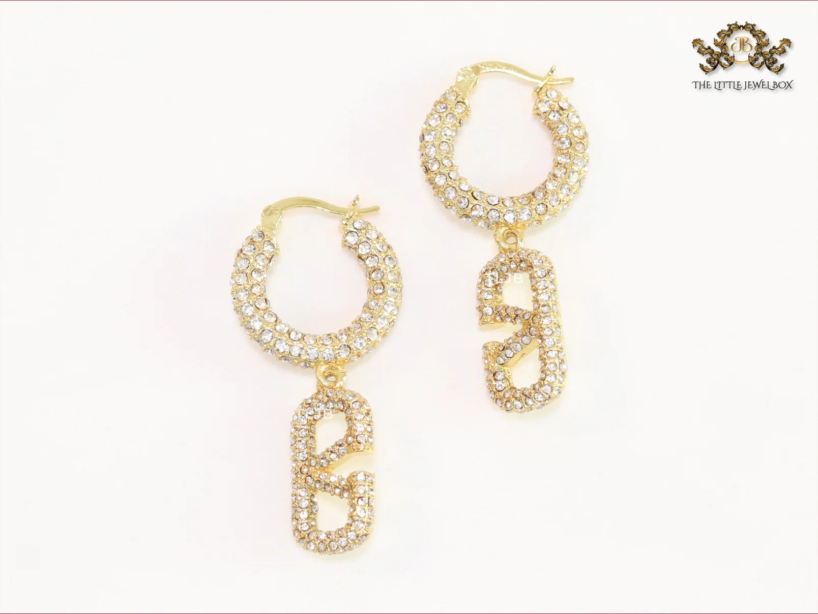 Alphabet V CZ hoop dangles