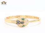Snake head gold cz and and Grey  MOP stone bracelet