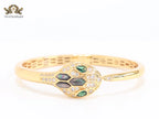 Snake head gold cz and and Grey  MOP stone bracelet