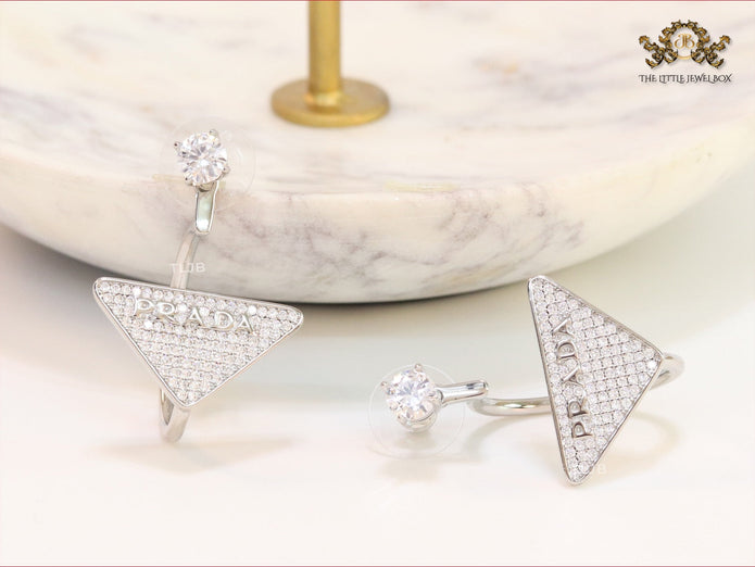 CZ platinum detachable dangles