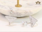 CZ platinum detachable dangles