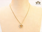 Alphabet L in CZ ring gold Chain
